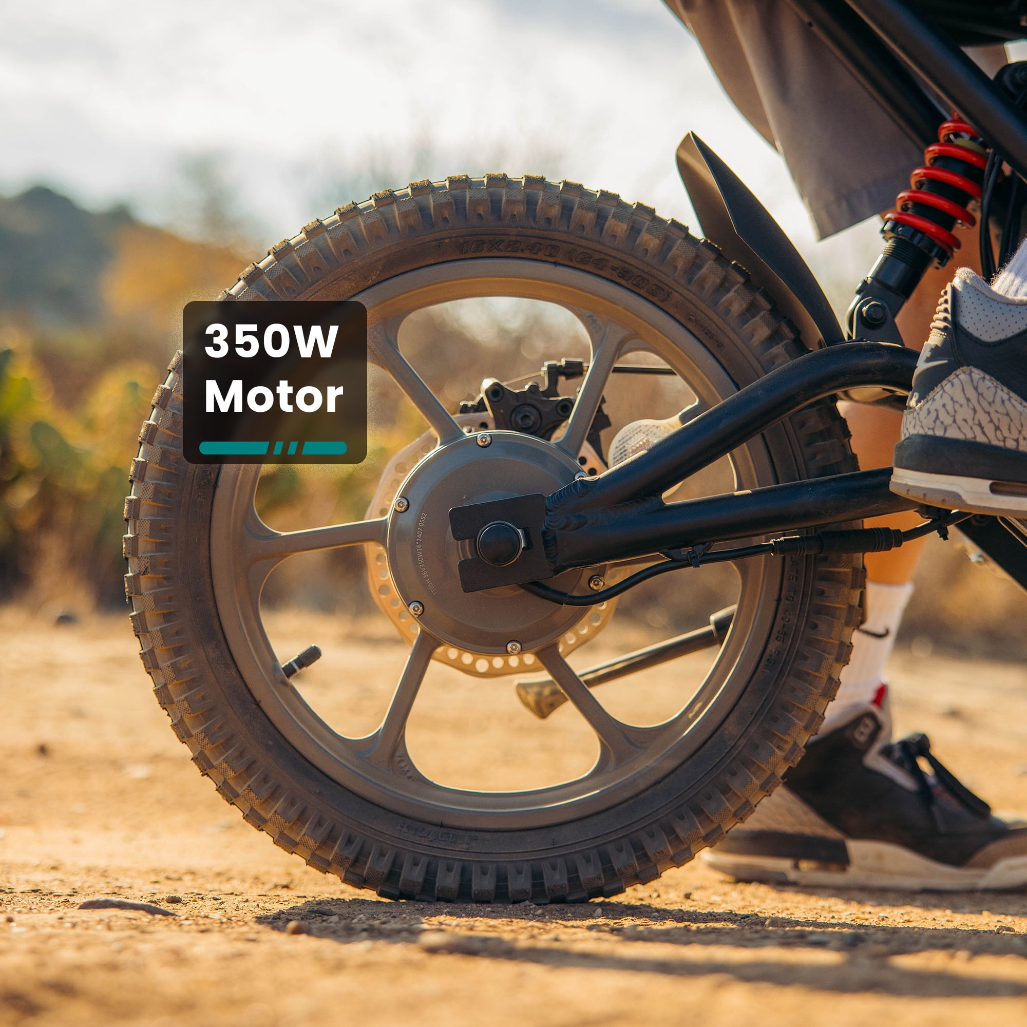 GOTRAX Fitz16 Electric Dirt Bike for Kids Ages 8+, 36V Battery,16-Mile Range, 16" Off-Road Tires, Dual Suspension,Red
