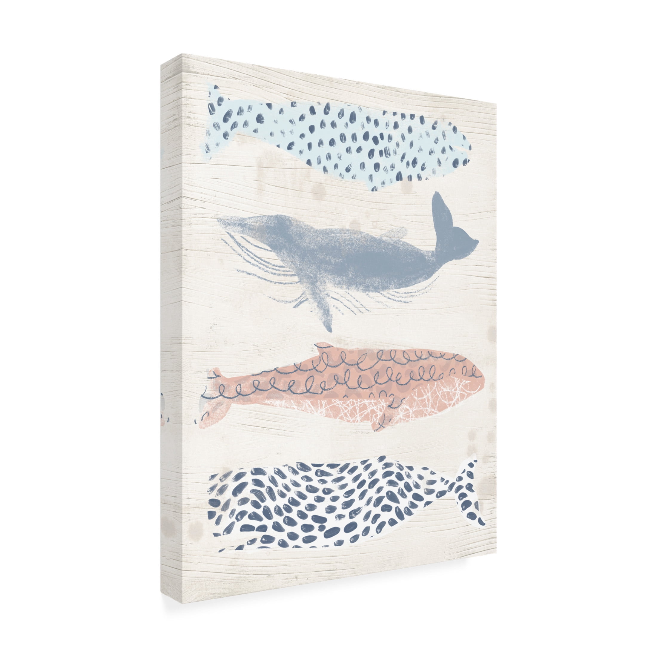 Trademark Fine Art June Erica Vess Patterned Whale Pod II Canvas Wall Art