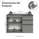 thumbnail image 3 of Gabinete de Baño Suspendido Madesa Nice 100cm Gris, 3 of 5
