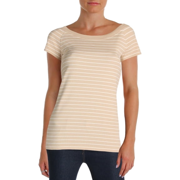Lauren Ralph Lauren Womens Jasleen  Striped Short Sleeves Casual Top