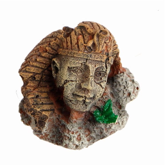 WE-POLUJ Aquarium Egyptian Statue Decorations Resin for Head Ruin Small Fish for Tank Orn