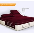 thumbnail image 5 of Js sanders 600 Tc Top Split Head Queen Sheet Set for Adjustable beds - Sleep Number Flex Sheets - 32" Split Top 100% Sheets - Cotton Sheet Set - Burgundy - 15 inch Deep pocket, 5 of 8