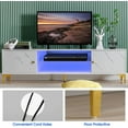 thumbnail image 4 of COSVALVE LED TV Stand for 60/65/70 inch TVs, Modern Entertainment Center with Storage Cabinet, TV Console Table with Open Shelf for Living Room, Bedroom, Game Room(Marble White), 4 of 8