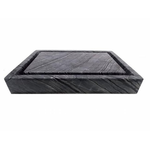 EB-S006WB-P Rectangular Infinity Pool Sink - Wooden Black Marble
