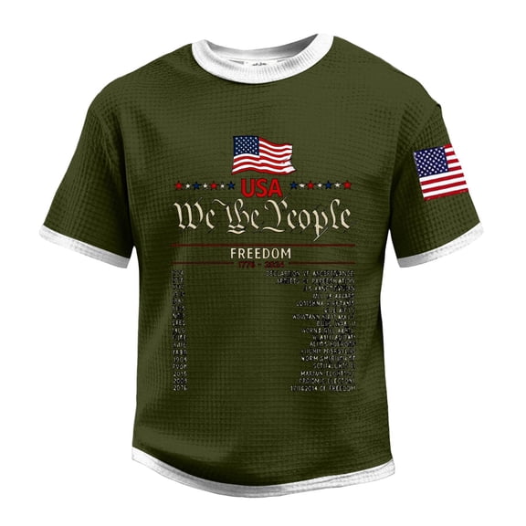 Men's USA 250 Years of Freedom Patriotic T-Shirt American Flag Casual Tee 250th Anniversary Shirt