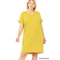 thumbnail image 4 of TheLovely Women & Plus Rolled Short Sleeve V-Neck Midi Trapeze Tunic Dress, 4 of 4