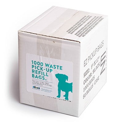 Plasticplace Dog Waste Pick-Up Bags, 12 Micron, 9"W x 12"H, 1000 Count, Black