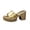 Gold, variant on Jamicy Slippers for Women Slide Sandals Fashion Sexy Slip On Strap Gold Platform Block Heel Mules Summer Wedding Party Prom Dress Shoes