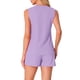 thumbnail image 3 of INSPIRAR CHIC Conjuntos de Pijamas de Mujer de Tejido Waffle Sin Mangas con Cuello en V, Top de Tanque con Pantalones Cortos, Conjuntos de Lounge XL Púrpura, 3 of 6