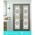 thumbnail image 5 of Window Privacy Film Boho Stained Glass Window Film Decorative Sun Block Window Cover Ethnic Aztec Southwest Neutral Aesthetic Motifs Window Clings Static Adhesive Sticker for Bathroom 23.6"x78.7", 5 of 7