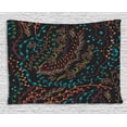 thumbnail image 1 of Floral Tapestry, Colorful Herbs and Flowering Stems on Dark Backdrop Nature Coming Alive in Spring, Wall Hanging for Bedroom Living Room Dorm Decor, 60W X 40L Inches, Multicolor, by Ambesonne, 1 of 2