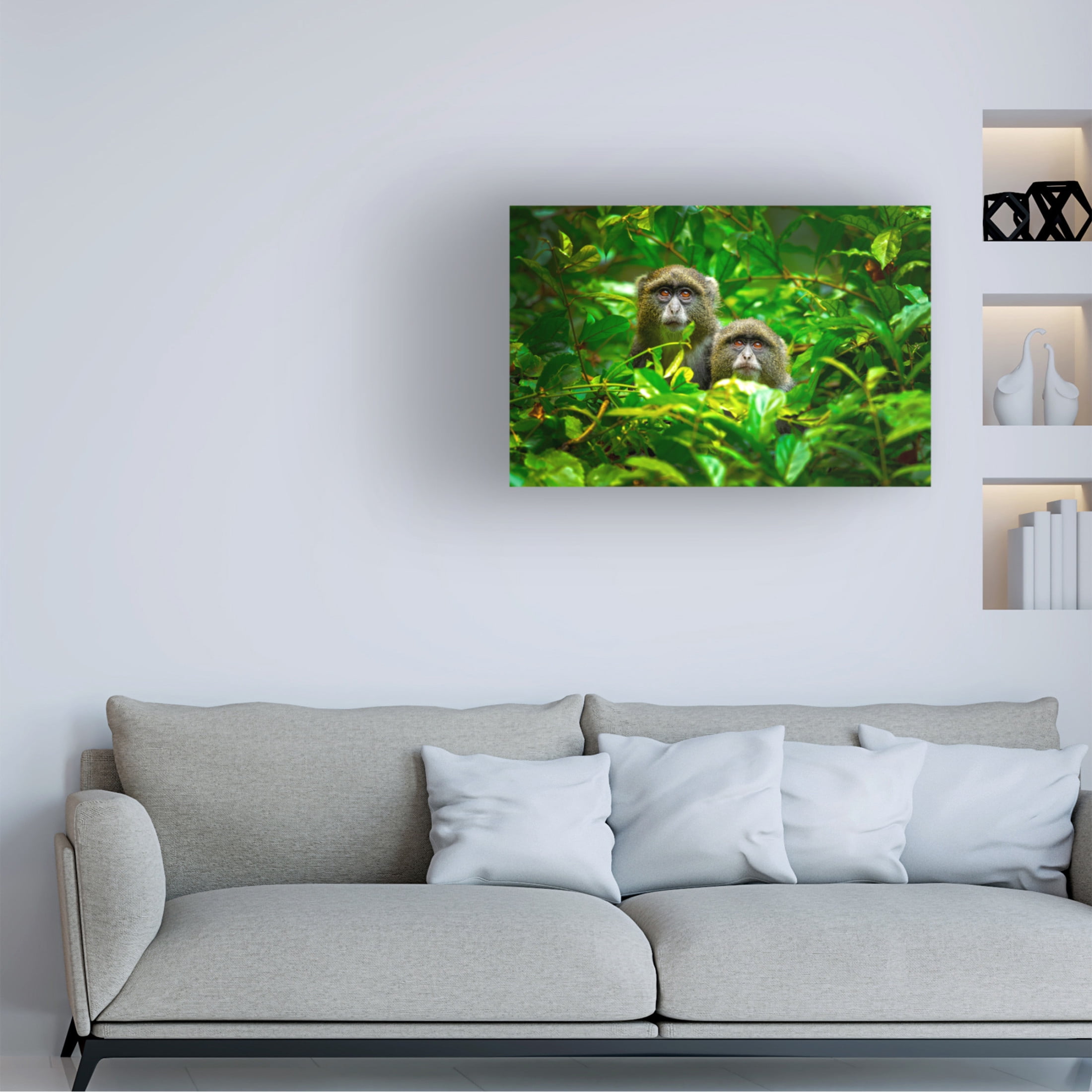 Canvas Wall Art - Milan Zygmunt 'Blue Monkey' Wall Art for Living Room, Bedroom, or Office D?cor by Trademark Fine Art - 24 x 16 Inches
