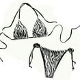 thumbnail image 2 of PNTUTB Summer Women's Fashion Print Deep V Neck Tie Back Bikini Two Piece Swimsuit Set, 2 of 6
