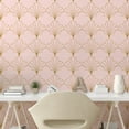 thumbnail image 2 of Ambesonne Art Deco Peel & Stick Wallpaper for Home, Blush Vintage Line Shells, 13"x72", Blush and Sand Brown, 2 of 5