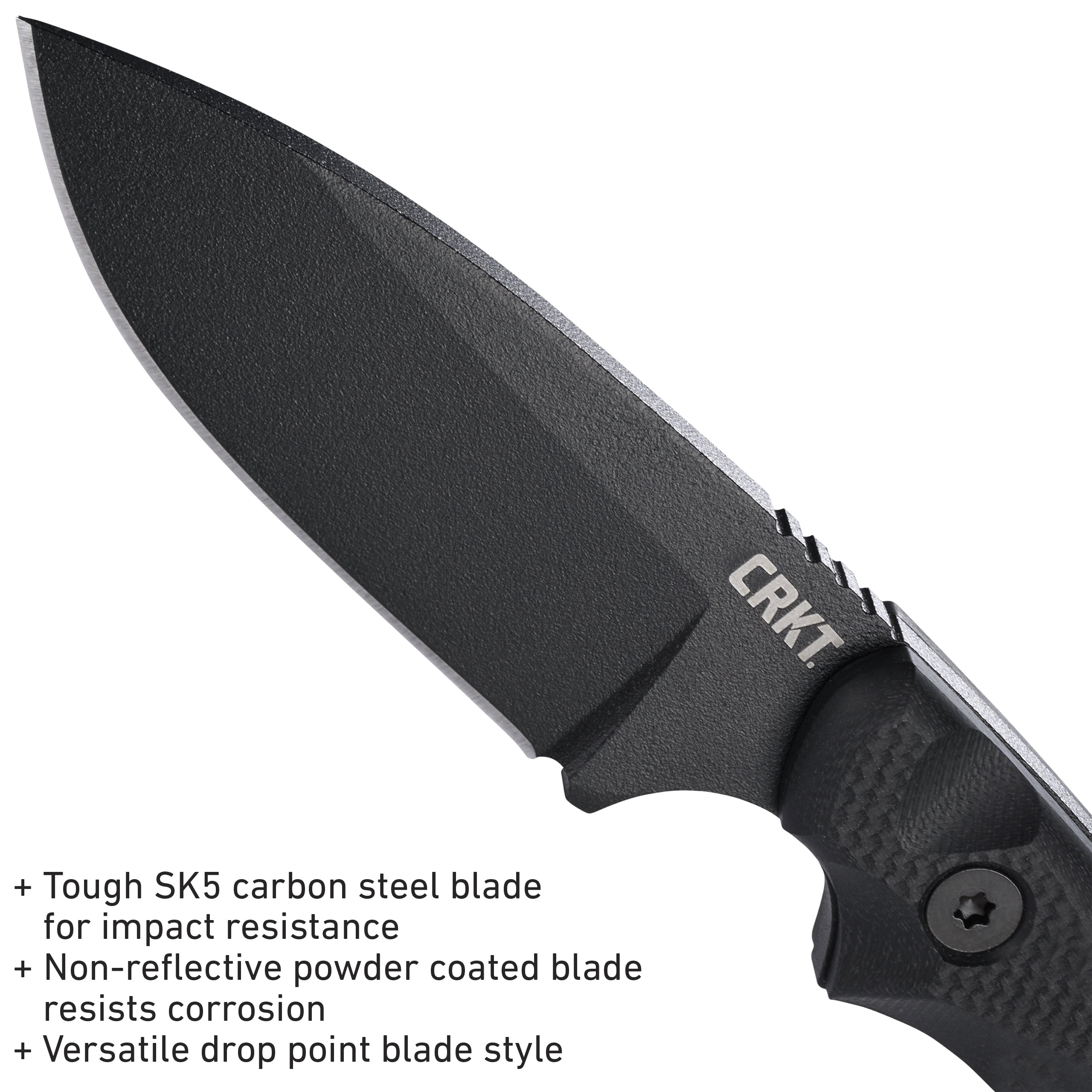 CRKT Siwi Fixed Blade Knife with Sheath: SK-5 Plain Edge Blade, G10 Handle, 2082