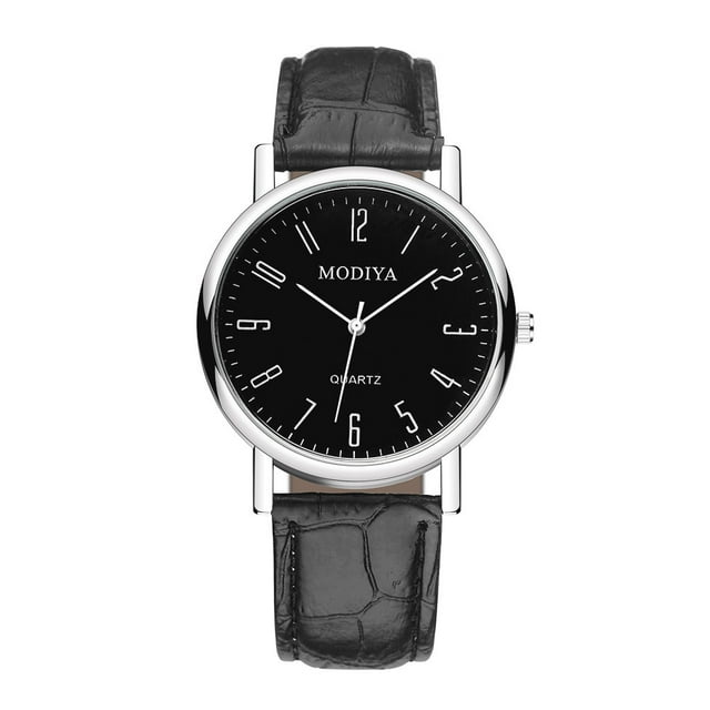 Dvkptbk Quartz Watch Modiya Buckle Sewing Thread Strap Gradient Plastic Case Pattern Watch Watches