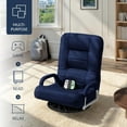 thumbnail image 4 of Songqin Swivel Gaming Chair 360 Degree Multipurpose Floor Chair Rocker for TV, Reading, Playing Video Games w/Lumbar Support, Armrest Handles, Adjustable Foldable Backrest - Navy, 4 of 16