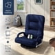 thumbnail image 4 of Songqin Swivel Gaming Chair 360 Degree Multipurpose Floor Chair Rocker for TV, Reading, Playing Video Games w/Lumbar Support, Armrest Handles, Adjustable Foldable Backrest - Navy, 4 of 16
