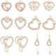 thumbnail image 1 of 10 piezas de 5 estilos de eslabones de corazón de latón chapado en oro de 18 quilates con micropavé de circonita cúbica, conector hueco de corazón para pulseras, collares y joyería., 1 of 5