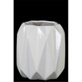 thumbnail image 1 of Collection Tendances Urbaines 50906 Petit Vase Rond en Céramique avec Lèvres Ondulées & Motif Design Body&44; Blanc, 1 of 1