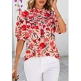 thumbnail image 7 of PRETTYGARDEN Floral Tops for Women Blouses Dressy Casual Summer Trendy Outfits Boho Pleated Short Sleeve Shirts, 7 of 7