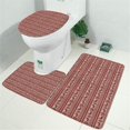 thumbnail image 2 of Red Christmas Reindeer Pattern Bathroom Rugs Sets 3 Piece,Toilet Cover Set,Absorbent Non Slip Bathroom Mats Sets with U-Shaped Contour Rug Toilet Rug Set, 2 of 5