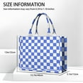 thumbnail image 3 of Large Capacity Tote Bag,Blue and White Checkered Pattern Handbag Fashion Luxury Tote Bag,15.7"x13"x 5.1" Inches,Laptop Compatible, 3 of 6