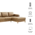 thumbnail image 3 of Modway Roscoe Right-Facing Vegan Leather Sectional Sofa with Chaise in Brown, 3 of 7