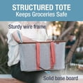 thumbnail image 3 of CleverMade Collapsible 30L Tote Luxe Reusable Grocery Bag & Organizer 1 Pack, Rose Herringbone, 3 of 6