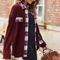 thumbnail image 6 of Patlollav Women Winter Cardigan Lattice Splice Pocket Buttons Long Sleeve Casual Coat Outwears, 6 of 7