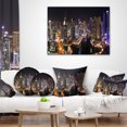 thumbnail image 4 of Designart Dubai Marina View at Night - Cityscape Throw Pillow - 16x16, 4 of 5