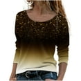 thumbnail image 2 of Hauts à Manches Longues pour Femmes Mode Femmes Décontracté Imprimé Col Rond Manches Longues T-Shirt Ample Blouse d'Automne Pull, 2 of 5
