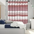 thumbnail image 4 of Nanqianyi Room Darkening Stripe Curtains for Bedroom, Window Thermal Insulated Grommet Drapes for Living Room, Dusty Bean Paste, 2 Panels, 42" x 84", 4 of 8