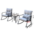 thumbnail image 2 of 3-Piece Patio Rocking Chairs Set, 2 Rocker Chairs with a Coffee Table Porch Deck Rocking Armchair with Cushions Garden Yard Lounge Chair, 2 of 8