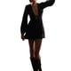 thumbnail image 4 of VISgogo Vestido casual de manga larga para mujer, a la moda, de color sólido, con cuello en V, sin espalda, vestido acampanado VISgogo  moda, 4 of 6