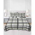 thumbnail image 3 of Sage Green Black Plaid Summer Quilt Set King Size,Soft Quilted Bedding Set with 2 Pillow Shams,Farmhouse Green Black Checkered Lightweight All Season Bedspread Coverlet for Bedroom 96"x106", 3 of 6