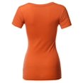 thumbnail image 2 of FashionOutfit Women's Solid Basic Various Colors V-Neck Short Sleeves Top, 2 of 4
