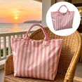 thumbnail image 2 of Striped Beach Tote Bag, Large Capacity Waterproof Striped Shoulder Handbag, Lightweight Reusable Grocery Shopping Bag, Casual Multicolor Stripe Carry Bag for Travel Pool Picnic Daily Outdoor Use, 2 of 7