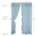 thumbnail image 7 of VHC Brands Annie Blue Buffalo Check Farmhouse Ruffled Panel Curtain Set 84x40, 7 of 7