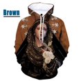 thumbnail image 3 of Sudadera con capucha gráfica de Virgen María ama a todos para hombre, sudaderas informales de gran tamaño personalizadas con estampado 3D, sudaderas para hombres, 3 of 5