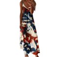 thumbnail image 2 of Dvkptbk Robe du 4 Juillet pour Femmes Drapeau Américain Sans Manches Robe Maxi Col en V Ample Robe d'Été - Soldes d'Été Liquidation, 2 of 5