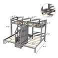 thumbnail image 2 of Bellemave Twin Triple Bunk Bed with Storage Stairs, Wood Twin over Twin over Twin Three Beds Bunk Bed (Gray), 2 of 10