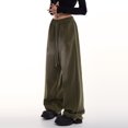 thumbnail image 3 of Pantalones deportivos retro americanos para mujer, primavera y otoño, cintura alta, pierna ancha, adelgazantes, pantalones rectos de otoño e invierno, pantalones deportivos casuales de diseño versátil, 3 of 6