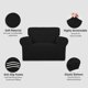 thumbnail image 3 of Silla de gran tamaño sofá extensible resbalde sofá sofá de 1 pieza cubierta Protector de muebles suave con fondo elástico Spandex Jacquard tela cheques Oversized Chair Negro, 3 of 4