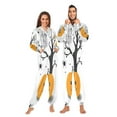 thumbnail image 3 of IAUYY Unisex Adult Onesie Pajamas Ultra-Soft Crystal-Soft Fabric, Halloween Adult Onesie Pajamas Adults,With a Zipper Plus Size Onesie Pajamas, Black Tree on White Background, 3 of 7