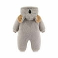 thumbnail image 4 of Lilgiuy Autumn Winter Infant Toddler Baby Long Sleeve Animal Ear Hooded Romper Zipper Jumpsuit，Gray,9-12 Months Fall Clothes for 2022 Spring Winter, 4 of 5