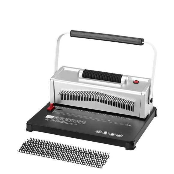 Coil Spiral Binding Machine, Manual Book Maker with Electric Binding, 46-Holes Binding