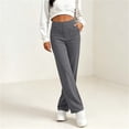 thumbnail image 5 of Bloomae Womens High Waist Button Stretchy Work Pants Comfortable Straight Leg Office Dress Pant Business Casual Trousers with Pockets, 5 of 8