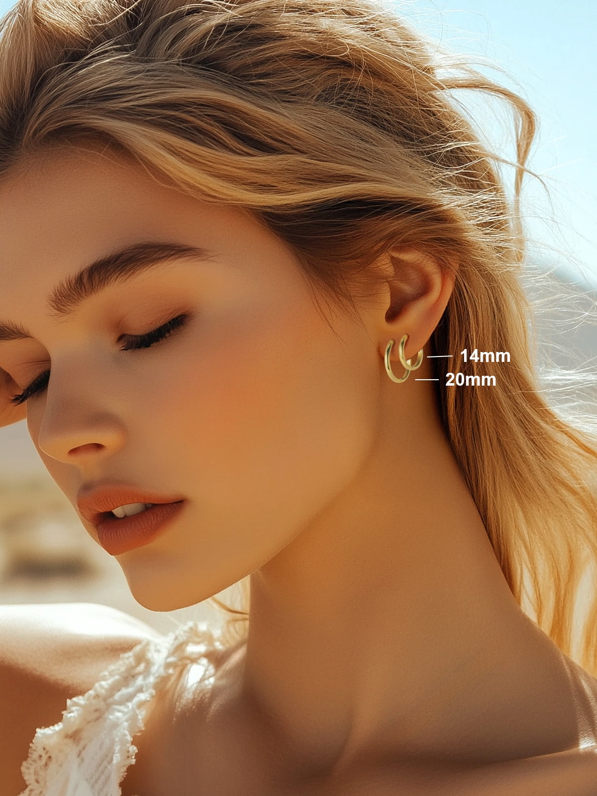 FaithHeart Sterling Silver Huggie Hoop Earrings for Women, Hypoallergenic Lightweight Small Cartilage Earrings Cuff Tragus Gold Plated Hoop Earrings for Birthday Christmas Jewelry Gift 20mm
