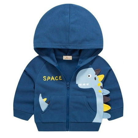 

Patgoal Autumn Spring Kids Boys Jacket Coat Cartoon Dinosaur Casual Long Sleeve Cardigan Baseball Jacket Cardigan Clothing